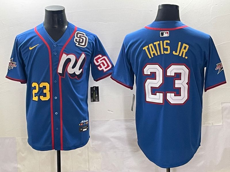 Men 2025 San Diego Padres 23 Tatis jr Blue All star Nike MLB Jersey style 6